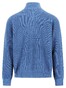 Fynch-Hatton Zip Stand-Up Collar Subtle Structure Knit Merino Cashmere Vest Crystal Blue