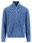 Fynch-Hatton Zip Stand-Up Collar Subtle Structure Knit Merino Cashmere Vest Crystal Blue