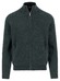 Fynch-Hatton Zip Stand-Up Collar Subtle Structure Knit Merino Cashmere Vest Dark Ivy