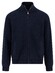 Fynch-Hatton Zip Stand-Up Collar Subtle Structure Knit Merino Cashmere Vest Navy