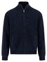Fynch-Hatton Zip Stand-Up Collar Subtle Structure Knit Merino Cashmere Vest Navy