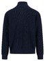 Fynch-Hatton Zip Stand-Up Collar Subtle Structure Knit Merino Cashmere Vest Navy