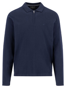 Fynch-Hatton Zip Superflex Subtle Mélange Polo Navy