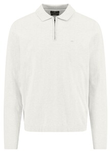 Fynch-Hatton Zip Superflex Subtle Mélange Poloshirt New Off White