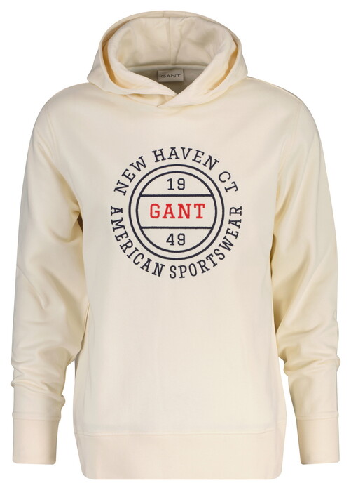 Gant 1949 Sportswear Graphic Hoodie Sweatshirt Trui Cream
