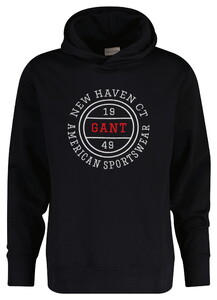 Gant 1949 Sportswear Graphic Hoodie Sweatshirt Trui Zwart