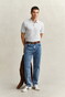 Gant 2-Tone Short Sleeve Cotton Polo Grijs Melange