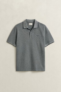 Gant 2-Tone Short Sleeve Cotton Poloshirt Evening Blue