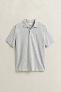 Gant 2-Tone Short Sleeve Cotton Poloshirt Grey Melange
