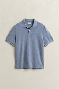 Gant 2-Tone Short Sleeve Cotton Poloshirt Vintage Blue