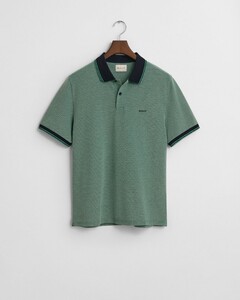Gant 4-Color Oxford Piqué Short Sleeve Polo Diep Groen