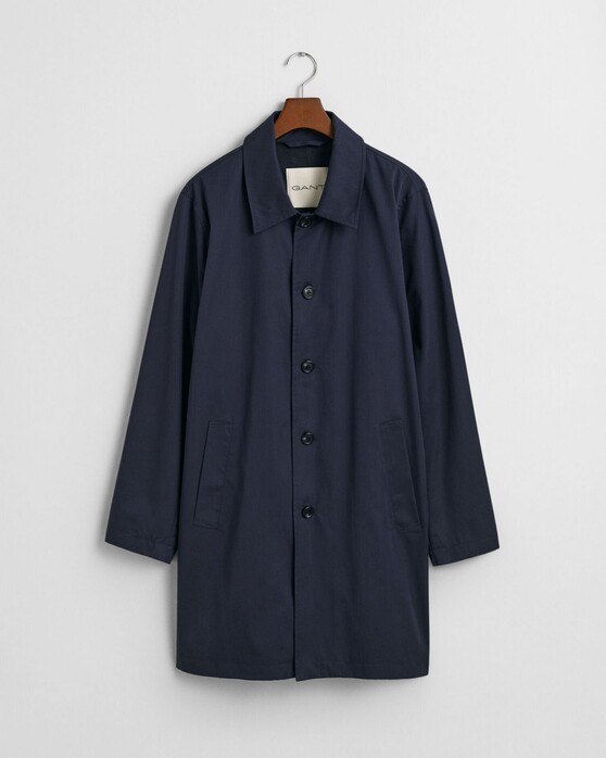Gant 5 Buttons Long Cotton Car Coat Jas Avond Blauw