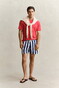 Gant Allover Block Stripe Swim Short Rich Navy