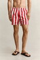 Gant Allover Block Stripe Swim Short Rose Red