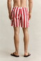 Gant Allover Block Stripe Swim Short Rose Red