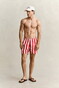 Gant Allover Block Stripe Swim Short Rose Red