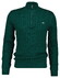 Gant Allover Cable Knit Cotton Half Zip Pullover Dark Emerald