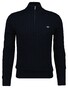 Gant Allover Cable Knit Cotton Half Zip Pullover Evening Blue