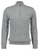 Gant Allover Cable Knit Cotton Half Zip Pullover Grey Melange