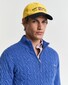 Gant Allover Cable Knit Cotton Half Zip Pullover Rich Blue
