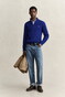 Gant Allover Cable Knit Cotton Half Zip Trui Blauw