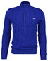 Gant Allover Cable Knit Cotton Half Zip Trui Blauw