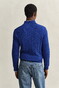 Gant Allover Cable Knit Cotton Half Zip Trui Blauw