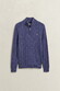 Gant Allover Cable Knit Cotton Half Zip Trui Blue Horizon
