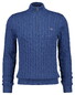 Gant Allover Cable Knit Cotton Half Zip Trui Blue Horizon