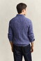Gant Allover Cable Knit Cotton Half Zip Trui Blue Horizon