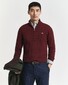 Gant Allover Cable Knit Cotton Half Zip Trui Bordeaux Melange