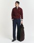 Gant Allover Cable Knit Cotton Half Zip Trui Bordeaux Melange