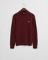 Gant Allover Cable Knit Cotton Half Zip Trui Bordeaux Melange