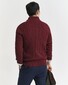 Gant Allover Cable Knit Cotton Half Zip Trui Bordeaux Melange