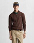 Gant Allover Cable Knit Cotton Half Zip Trui Brown Melange