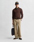 Gant Allover Cable Knit Cotton Half Zip Trui Brown Melange