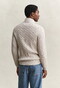 Gant Allover Cable Knit Cotton Half Zip Trui Clay Beige