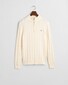 Gant Allover Cable Knit Cotton Half Zip Trui Cream