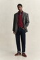 Gant Allover Cable Knit Cotton Half Zip Trui Deep Grape Wine