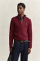 Gant Allover Cable Knit Cotton Half Zip Trui Deep Grape Wine