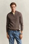 Gant Allover Cable Knit Cotton Half Zip Trui Faded Taupe