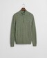 Gant Allover Cable Knit Cotton Half Zip Trui Kalamata Green