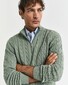 Gant Allover Cable Knit Cotton Half Zip Trui Kalamata Green