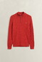 Gant Allover Cable Knit Cotton Half Zip Trui Maple Fire