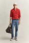 Gant Allover Cable Knit Cotton Half Zip Trui Maple Fire