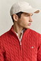 Gant Allover Cable Knit Cotton Half Zip Trui Maple Fire