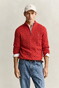 Gant Allover Cable Knit Cotton Half Zip Trui Maple Fire