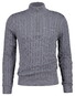 Gant Allover Cable Knit Cotton Half Zip Trui Midden Grijs