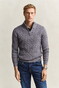 Gant Allover Cable Knit Cotton Half Zip Trui Midden Grijs