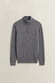 Gant Allover Cable Knit Cotton Half Zip Trui Midden Grijs